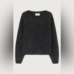 American Vintage East Alpaca Wool Sweater – Charcoal Melange (Soft + Cozy)